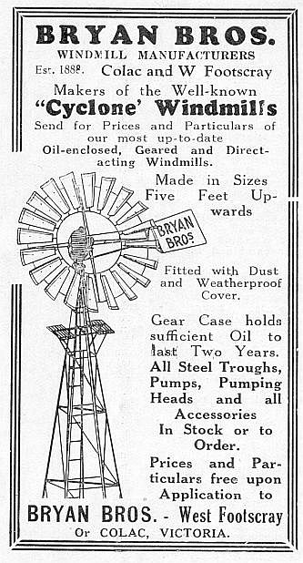 A Bryan Bros advert from the magazine, Power Farming in Australia, October 1928. 72kb
