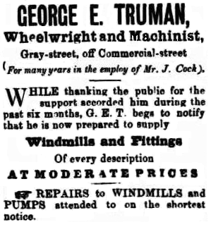 advert for George Truman's business 1888 at Mt Gambier, South Australia